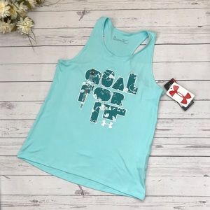 Girls Mint Green Under Armour Activewear Tank top
